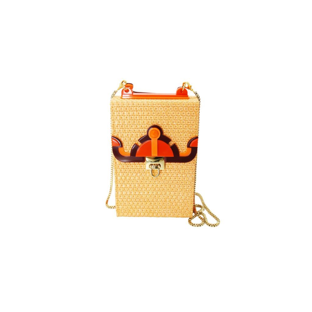 Women's Yellow / Orange Acrylic Handmade Bag Indaiá Orange Gissa Bicalho