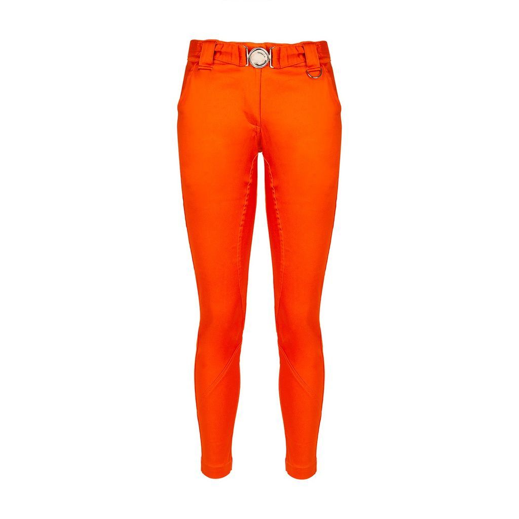 Women's Yellow / Orange Breeze Seamed Pants With Belt Mandarini Extra Small Balletto Athleisure Couture