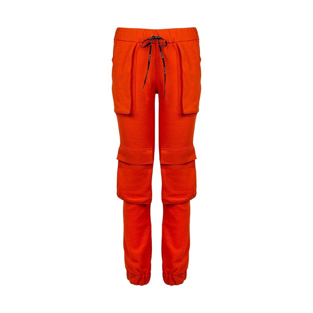 Women's Yellow / Orange Cargo Pocket Pants Mandarini Extra Small Balletto Athleisure Couture