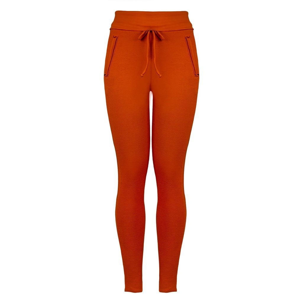 Women's Yellow / Orange Double-Waistband Boucle Pants Mandarini Large Balletto Athleisure Couture