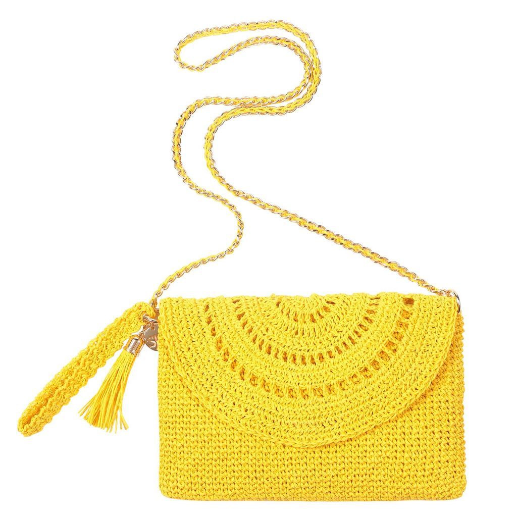 Women's Yellow / Orange Grace Hand Crochet Bag In Yellow SJW BAGS LONDON