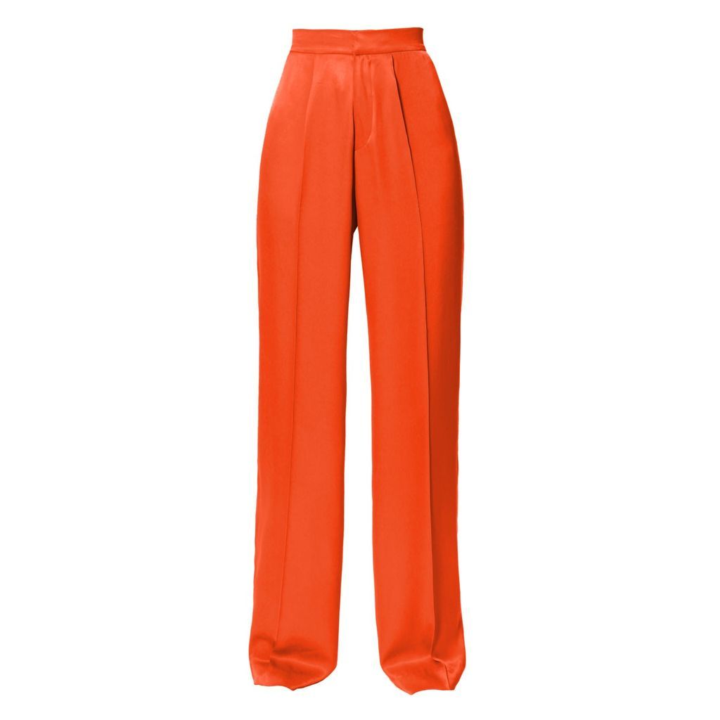 Women's Yellow / Orange Jessie Satin Nasturtium Trousers Xxs Aggi