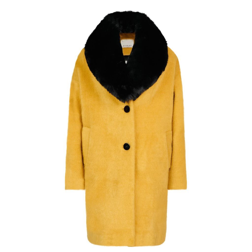 Women's Yellow / Orange Jova Wool Coat - Yellow & Orange L/Xl N'Onat