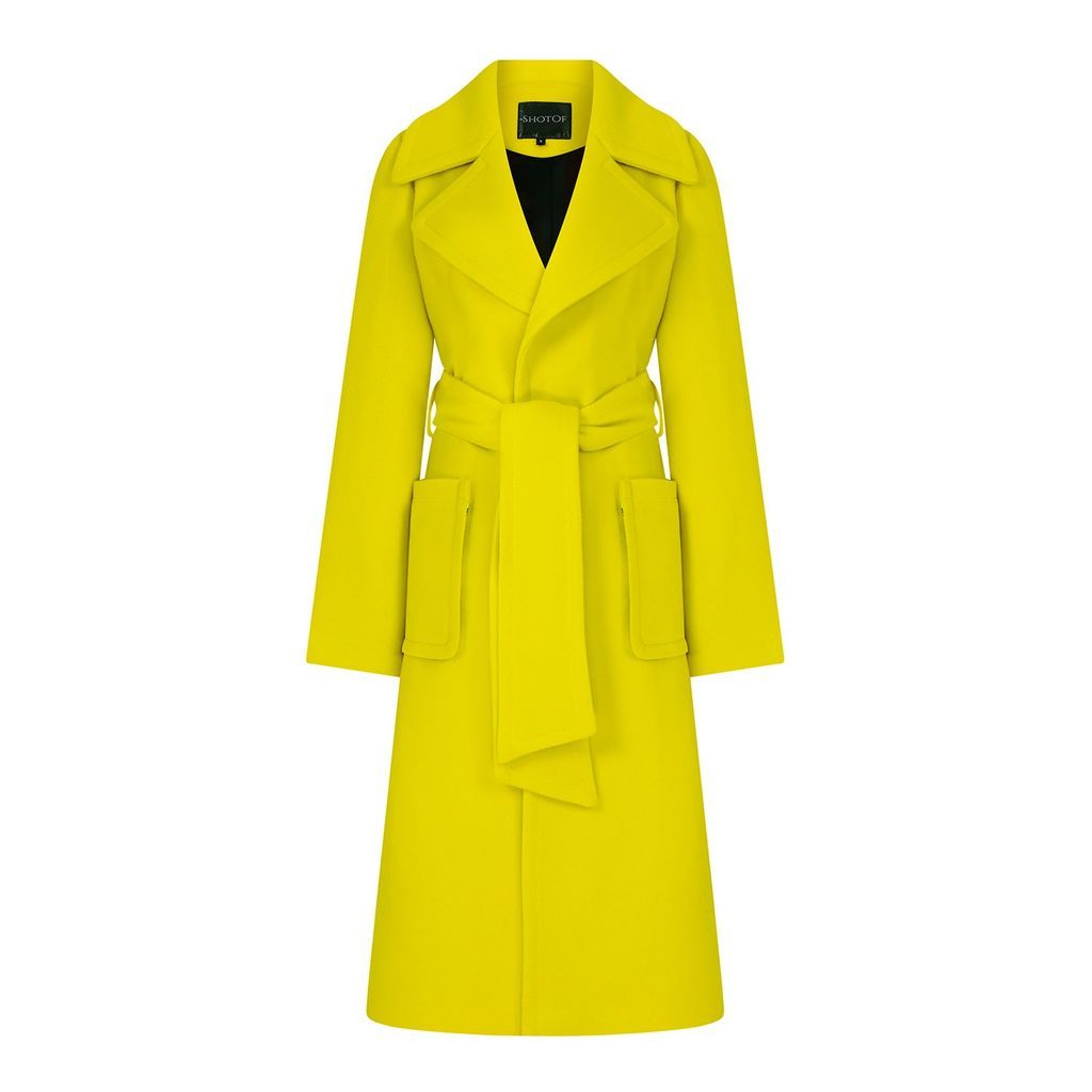 Women's Yellow / Orange Kiki Lemon Charcoal Cashmere & Wool Coat Small ShotOf