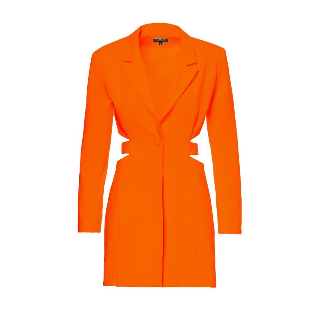 Women's Yellow / Orange Orange Deconstructed Mini Blazer Dress Extra Small BLUZAT