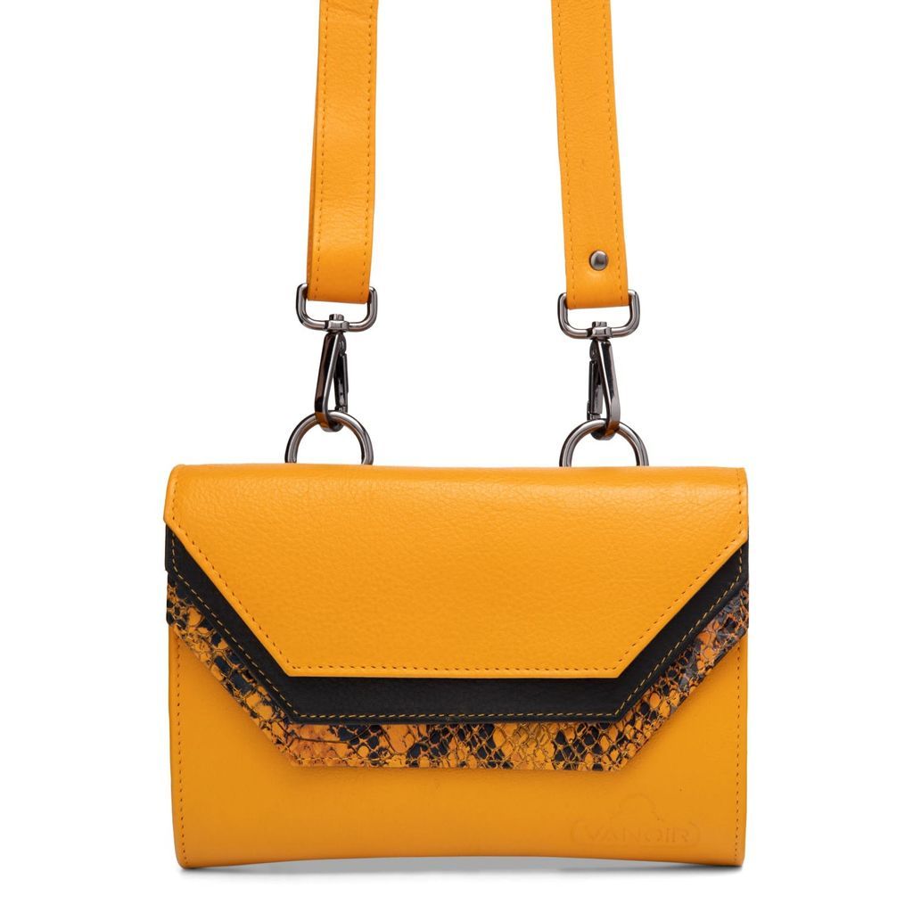 Women's Yellow / Orange Plenty Bag In Ocre Black Croco VANOIR