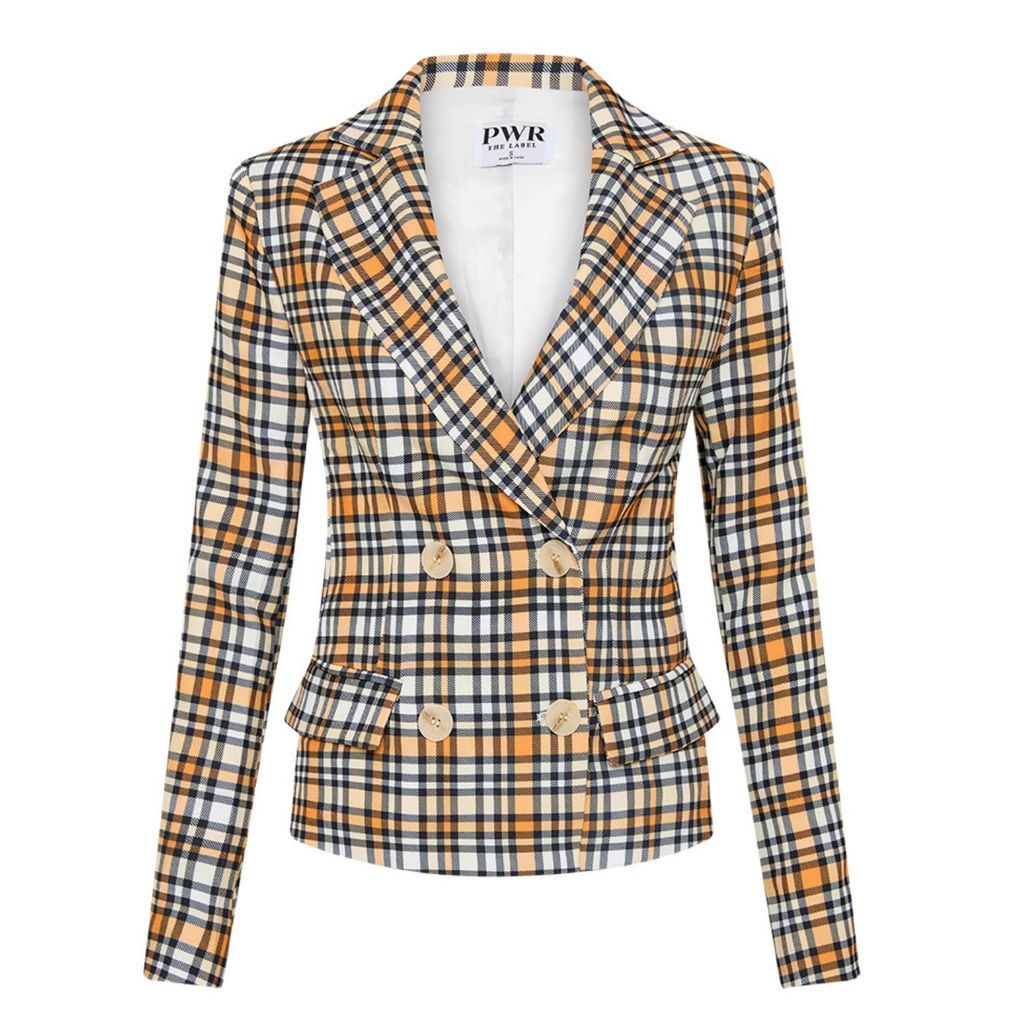 Women's Yellow / Orange Pwr Check Blazer Orange Xxs PWR The Label