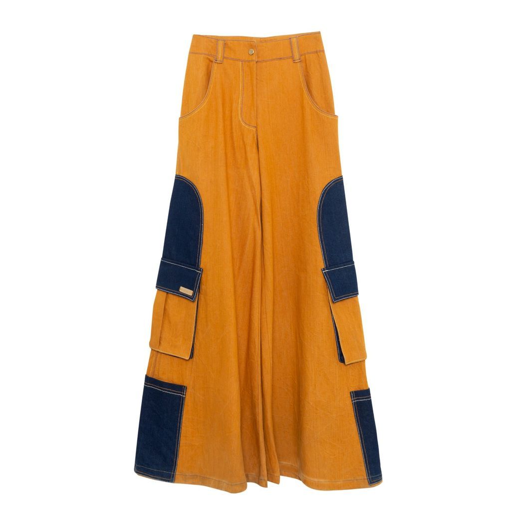 Women's Yellow / Orange Raver Denim Pants Extra Small Paloma Lira