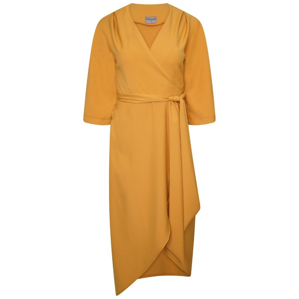 Women's Yellow / Orange Rita Wrap Dress In Ochre Extra Small COCOOVE