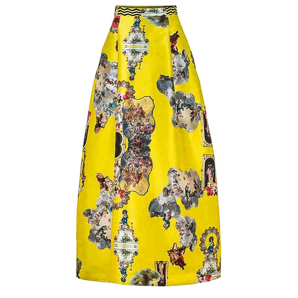 Women's Yellow / Orange Sicily Yellow, Long Skirt Small maxjenny