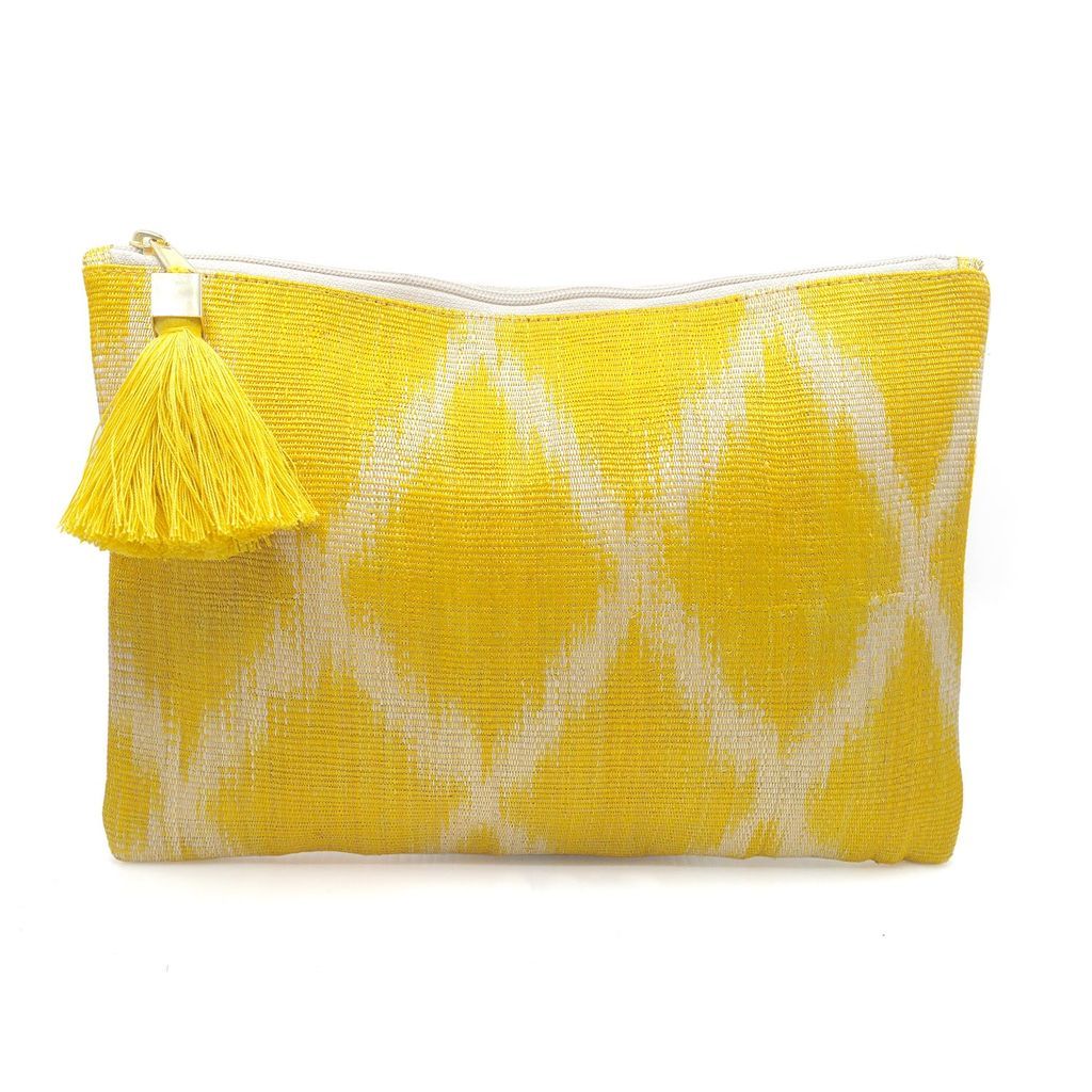 Women's Yellow / Orange The Frankie Yellow Woven Pattern Pouch Soli & Sun