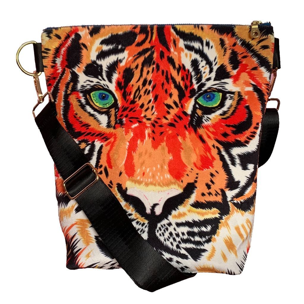 Women's Yellow / Orange Tiger Velvet Handbag Chloe Croft London Limited