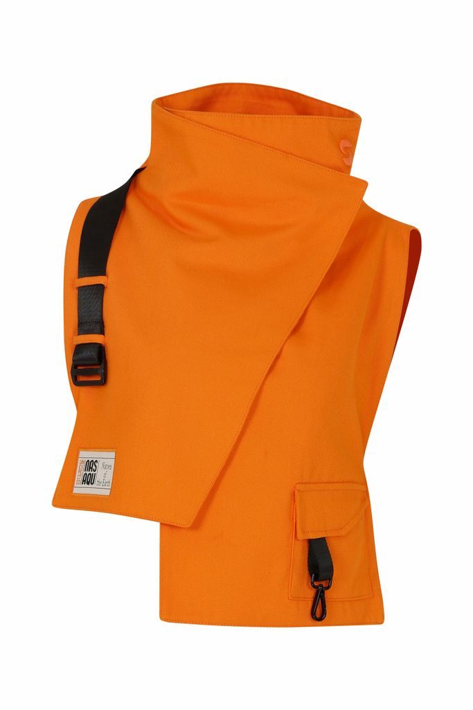 Women's Yellow / Orange Ush Funnel Neck Vest Top - Orange One Size NASAQU