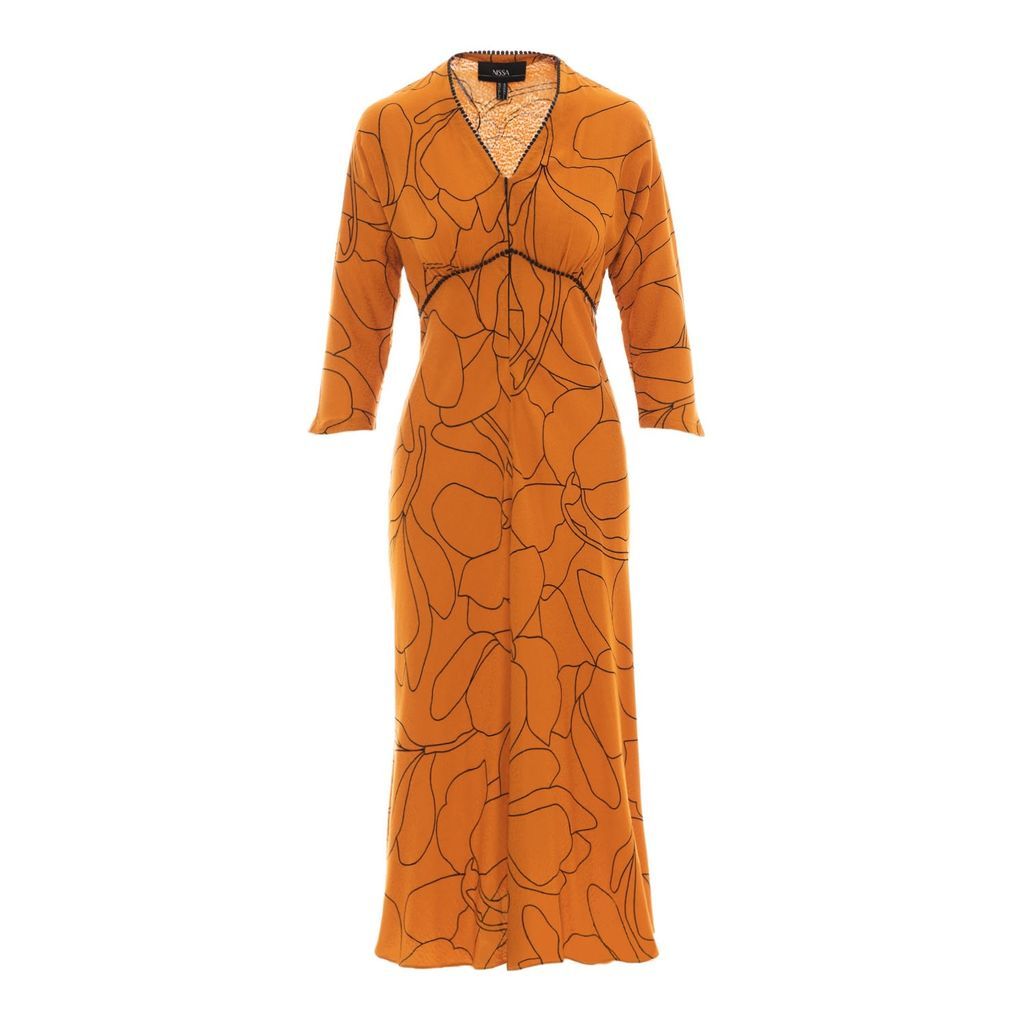 Women's Yellow / Orange Viscose Dress In Print Xxs Nissa