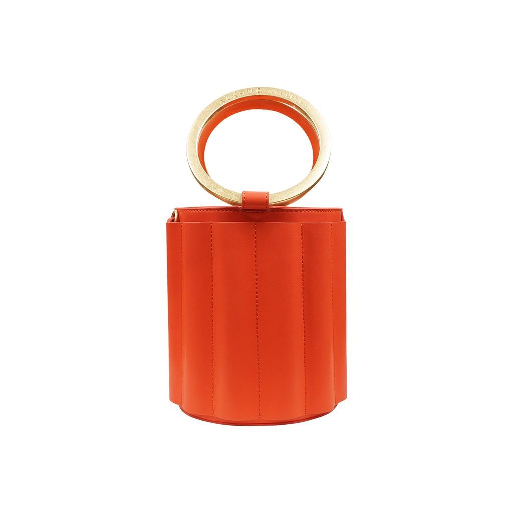 Women's Yellow / Orange Water Metal Handle Small Bucket Bag - Orange Alkeme Atelier