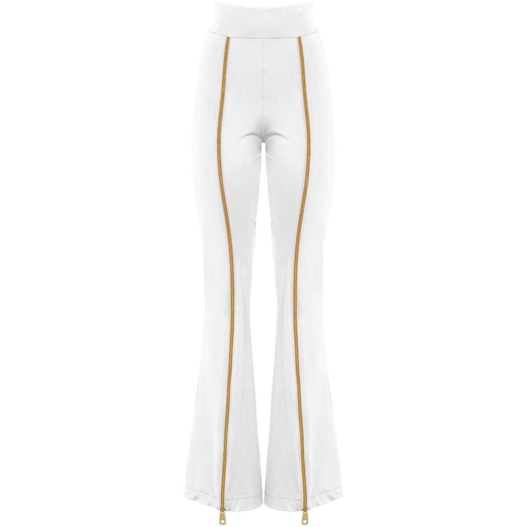 Women's Zipnisa Elegant Pants With Zip In White Small ANTONINIAS