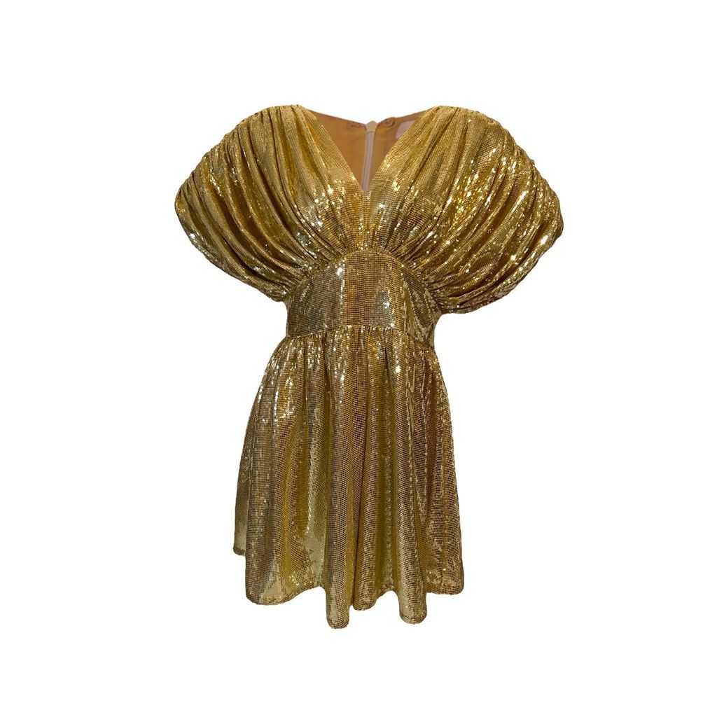 Women's Zowie Gold Mini Dress Small Julia Clancey