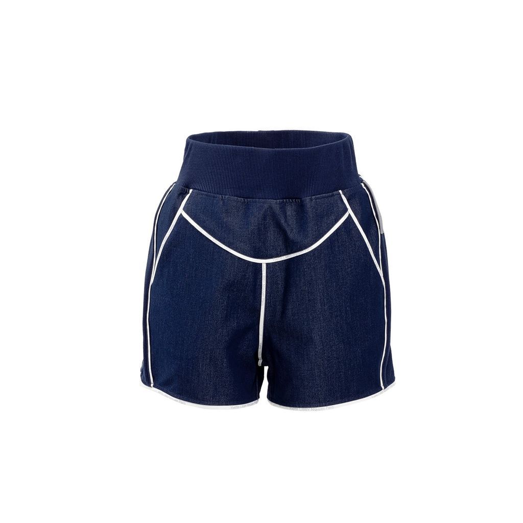 Women/Men/Unisex - High-Tech Waterproof & Breathable Fabric Shorts In Athletic Style Shorts Yvette - Denim Classic Blue Xxxs Yvette LIBBY N'guyen Paris