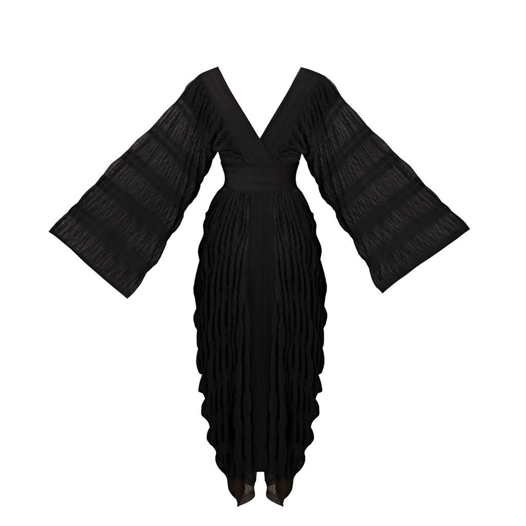 Women's Black Calliope Kimono Evening Dress Small Lily Phellera