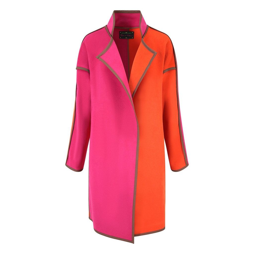 Women's Pink / Purple / Yellow Pink Orange Cashmere Mix Space Coat Medium Beatrice von Tresckow