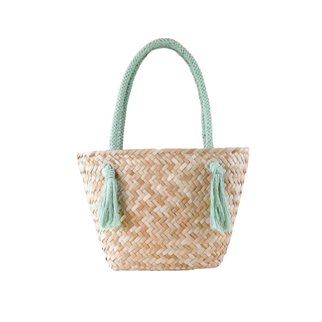 Women's Green Sage Large Classic Tote Bag With Braided Handles LIKHÂ