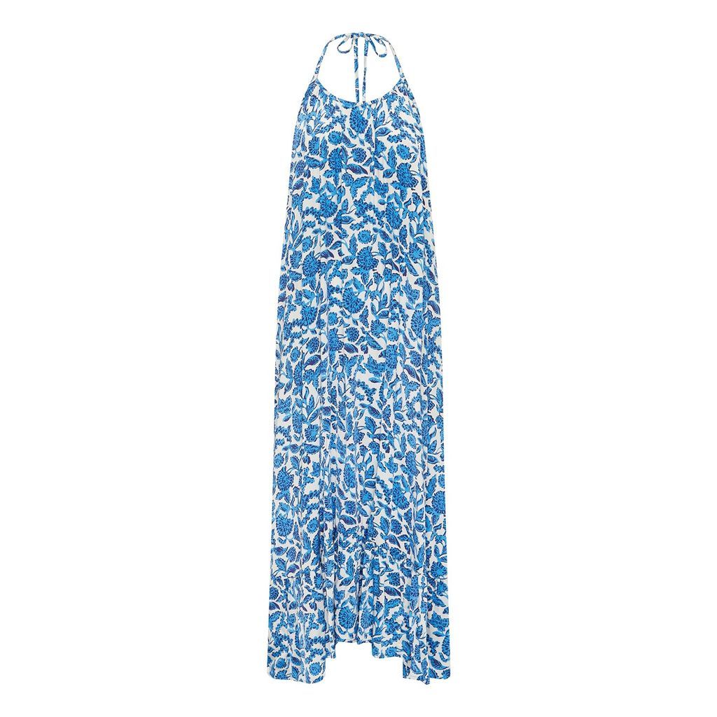 Women's In Paradise Halter Neck Sundress - Silk - Blue One Size [et cetera] WOMAN