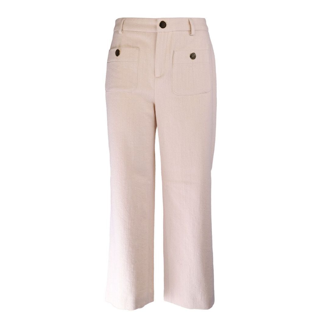 Women's White Culotte Trousers Poppy Extra Small The Extreme Collection