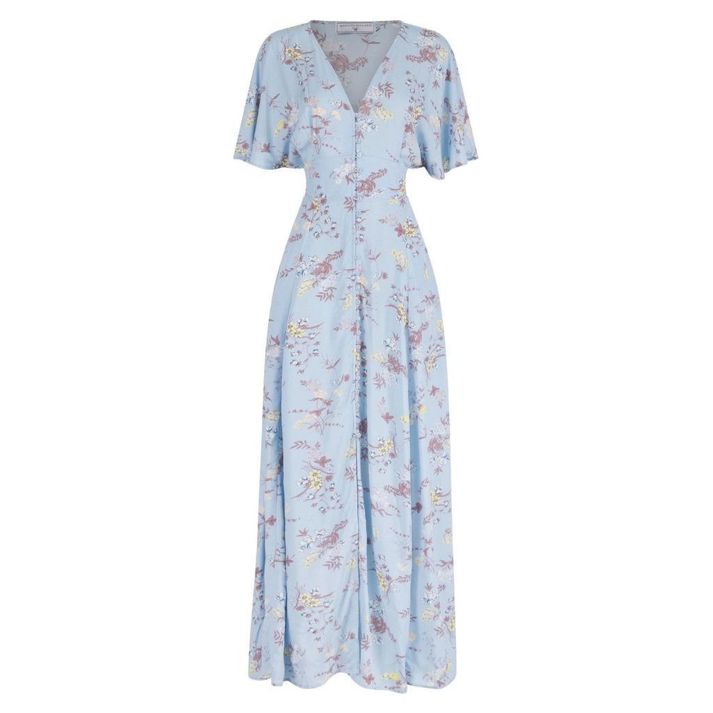 Women's Floral Button Down Maxi Dress - Blue Extra Small Hortons England
