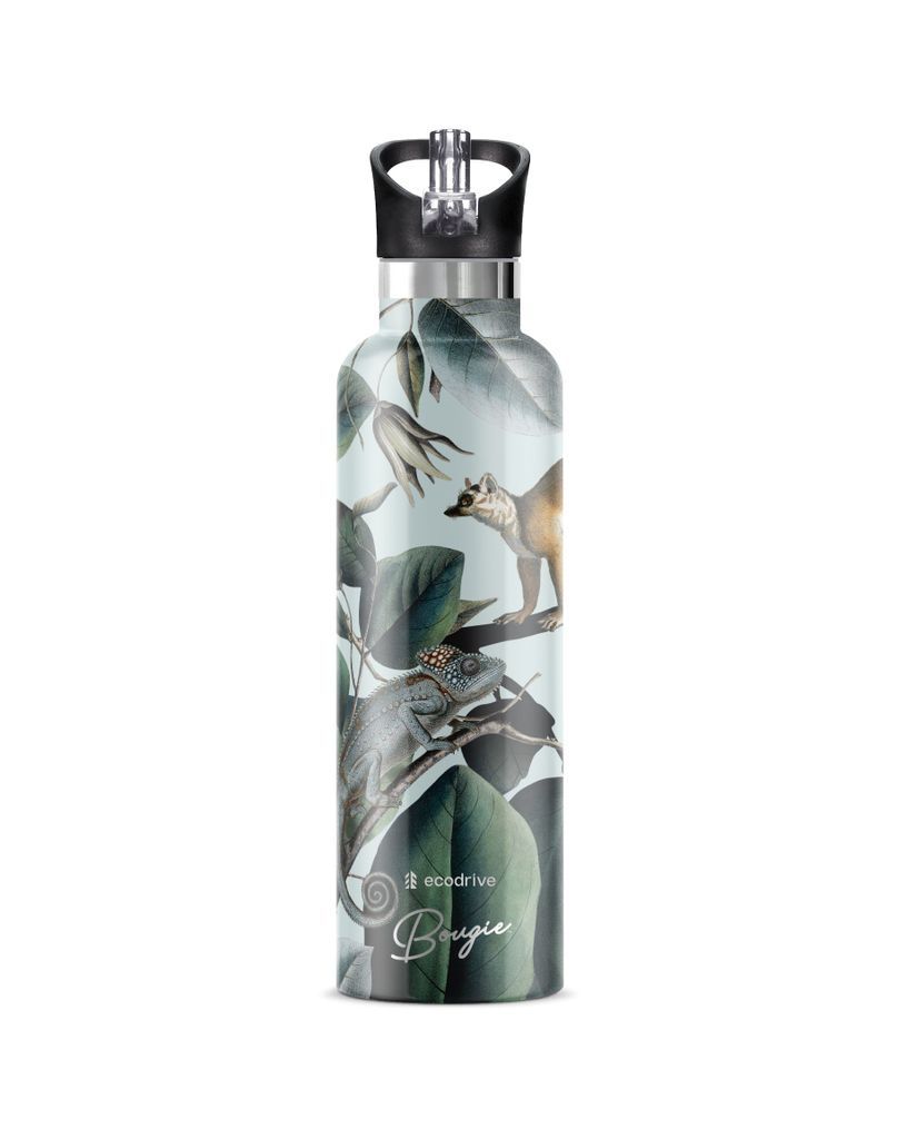 Women's Green Ecodrive Stainless Steel Double-Wall Insulated Water Bottle With Flip 'N' Sip Lid One Size My Bougie Bottle
