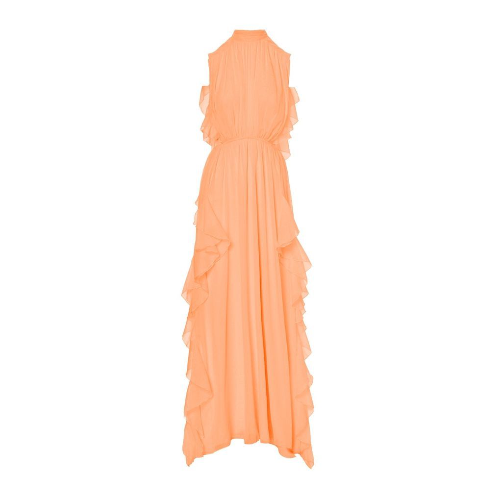 Women's Neutrals Peach Maxi Flared Dress Extra Small BLUZAT
