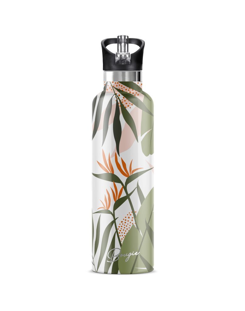 Women's Yellow / Orange / Green Malie Stainless Steel Double-Wall Insulated Water Bottle With Flip 'N' Sip Lid One Size My Bougie Bottle