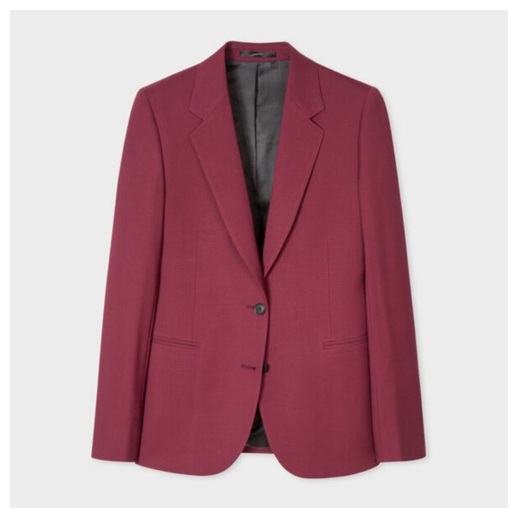 A Suit To Travel In - Women's Burgundy Two-Button Wool Blazer