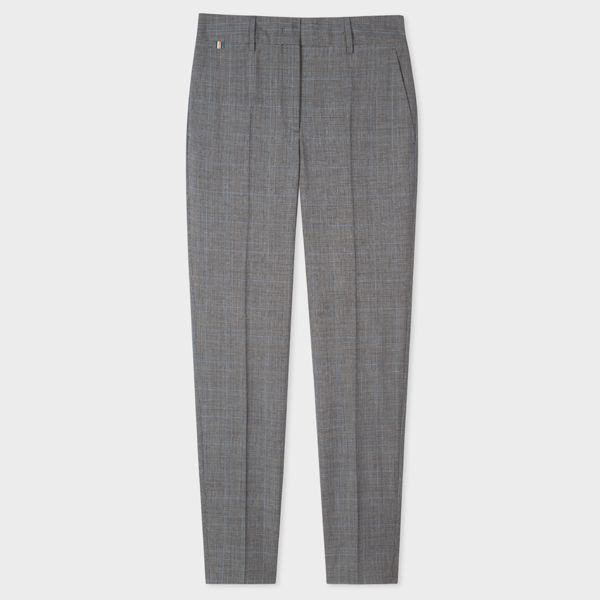 Women's Classic-Fit Grey Glen Check Wool Trousers