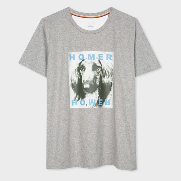 Women's Grey 'Homer' Print Cotton T-Shirt