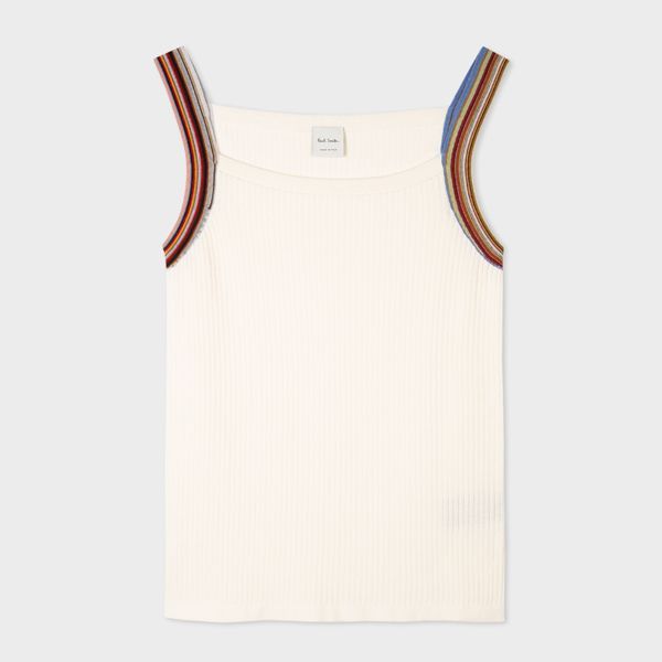 Cotton Vest With 'Signature Stripe' Trims