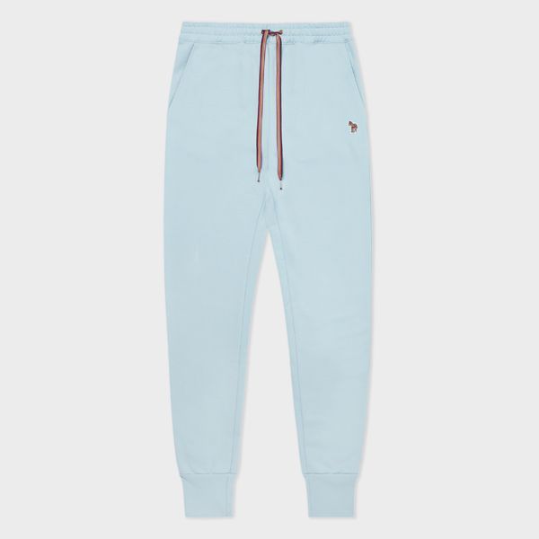 Women's Pale Blue Lounge Zebra Logo Cotton Sweatpants