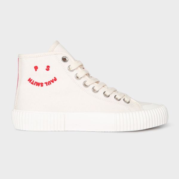 Canvas 'Kibby' Trainers With Red 'Happy' Logo