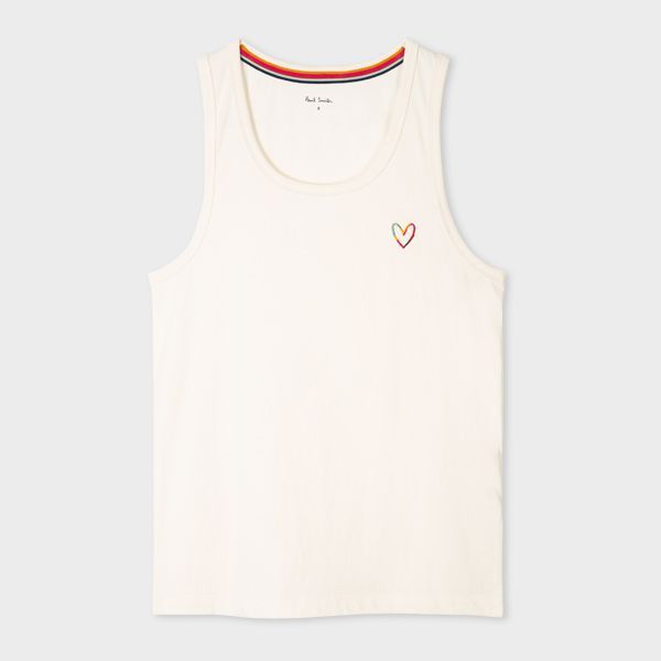 Women's Cream 'Swirl Heart' Vest Top