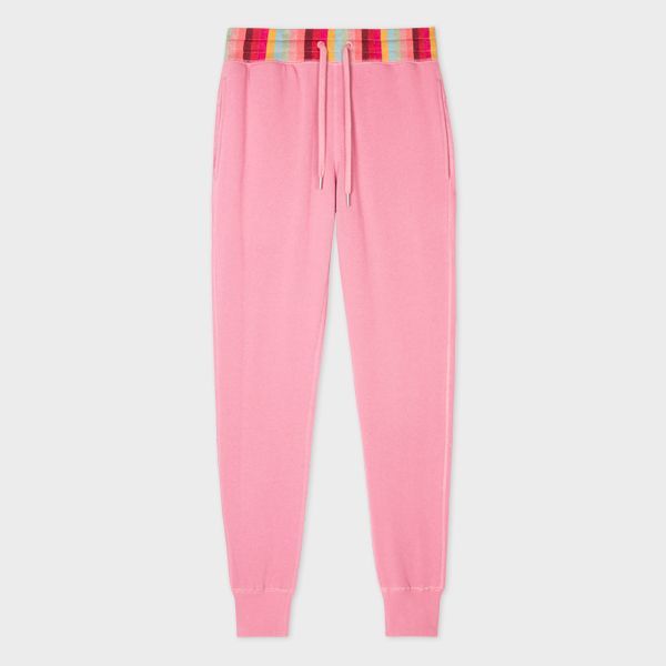 Women's Dusky Pink Lounge Sweatpants With 'Swirl Stripe' Trims