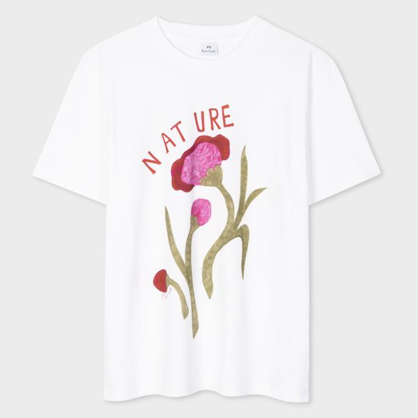 Women's White 'Nature' Print T-Shirt