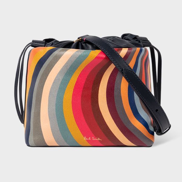 'Swirl' Leather Bucket Bag