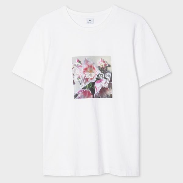 Women's White Cotton 'Spring' T-Shirt