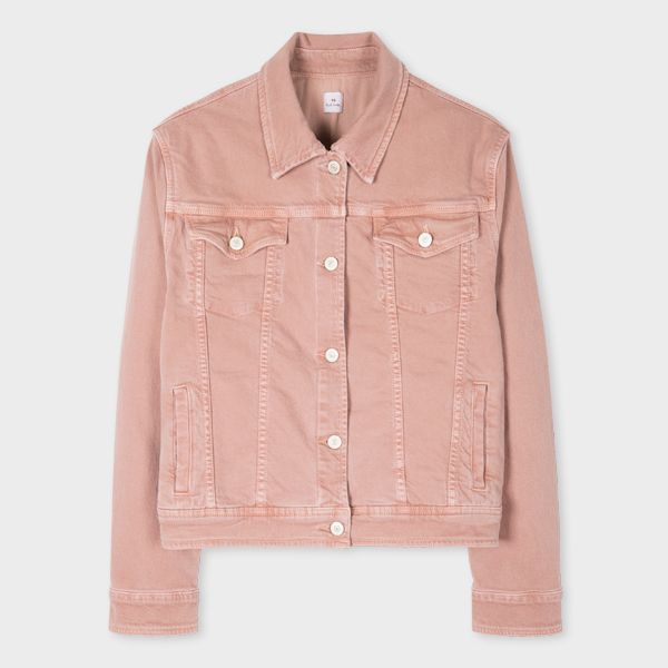 Women's Pink Overdyed Denim Jacket