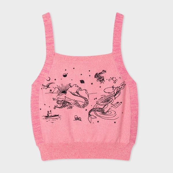 Pink Cotton 'Sea Tales' Knitted Vest