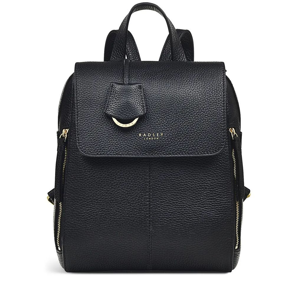 Women's Lorne Close Medium Flapover Backpack - Black