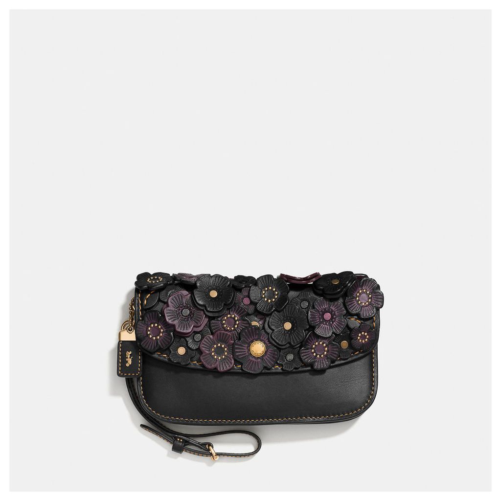 Small Clutch In Glovetanned Leather With Tea Rose