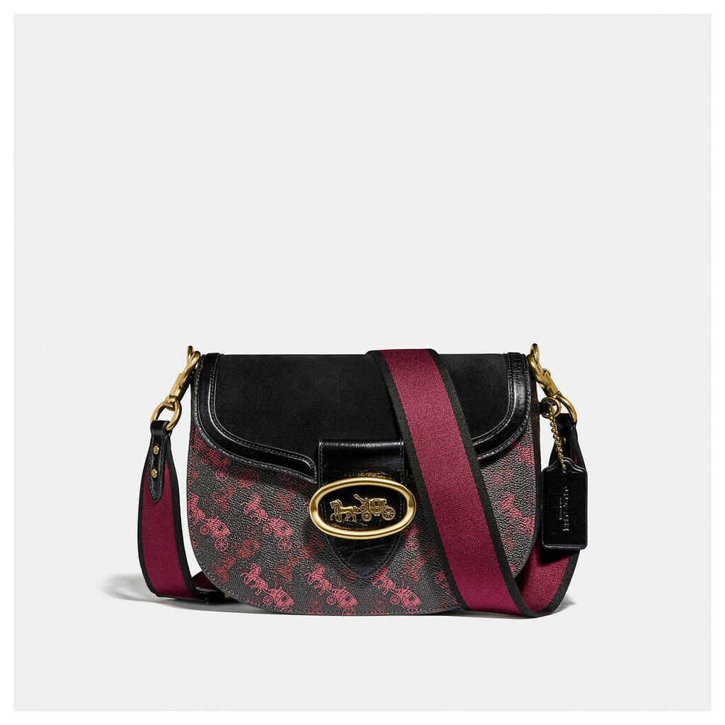 Kat Saddle Bag With Horse And Carriage Print