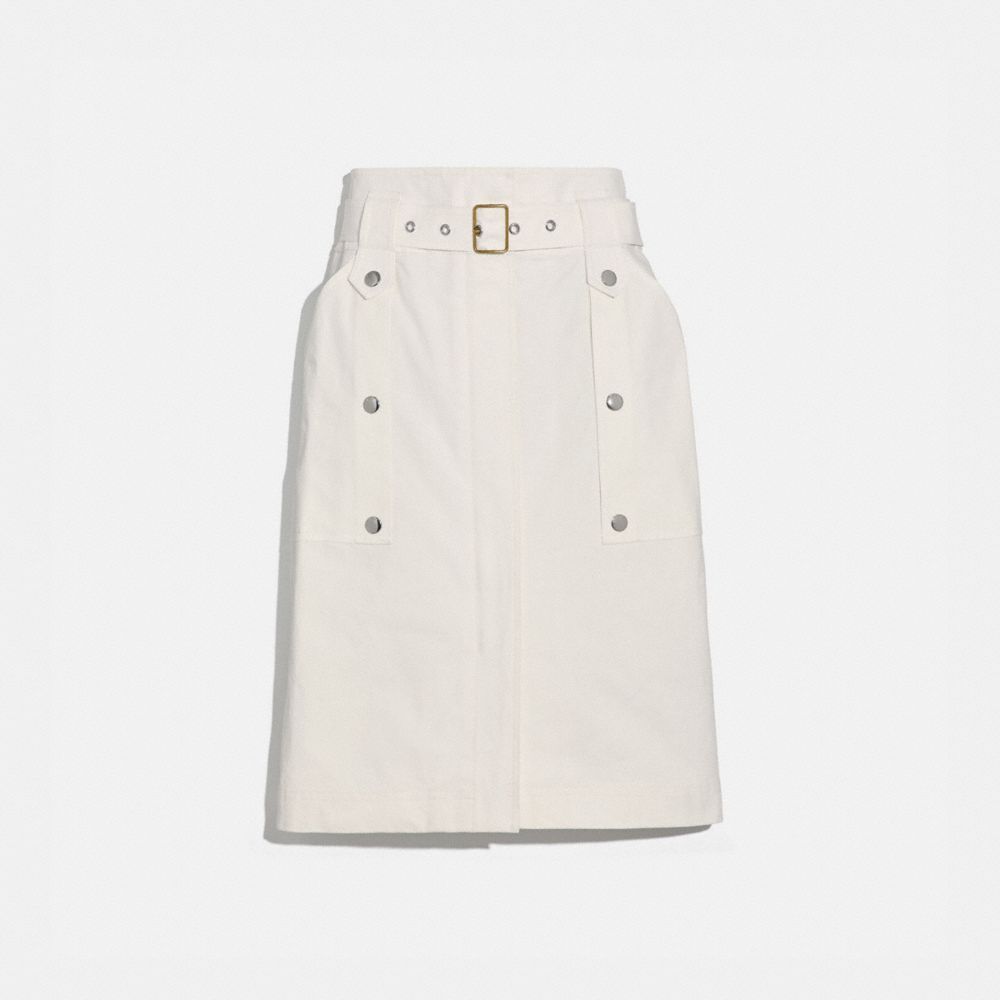 Belted Safari Skirt in White - Size 04