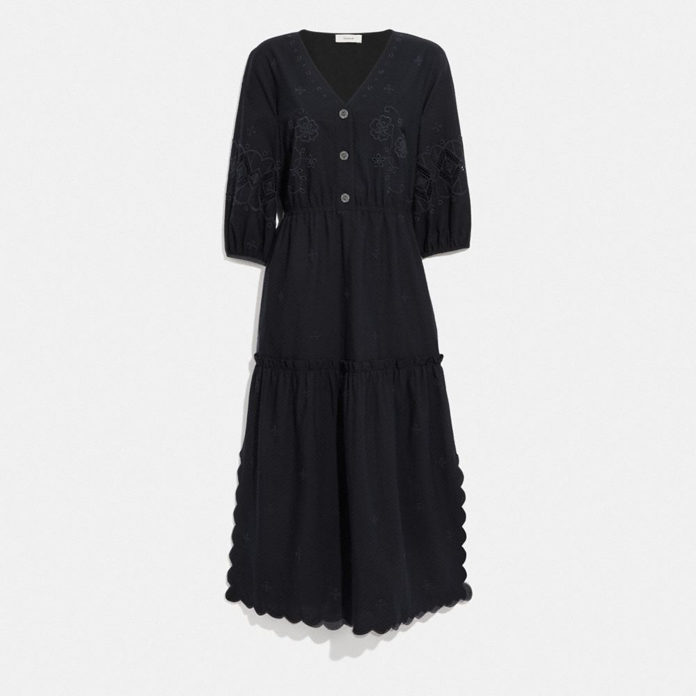 Broderie Anglaise Shirt Dress in Blue - Size 02