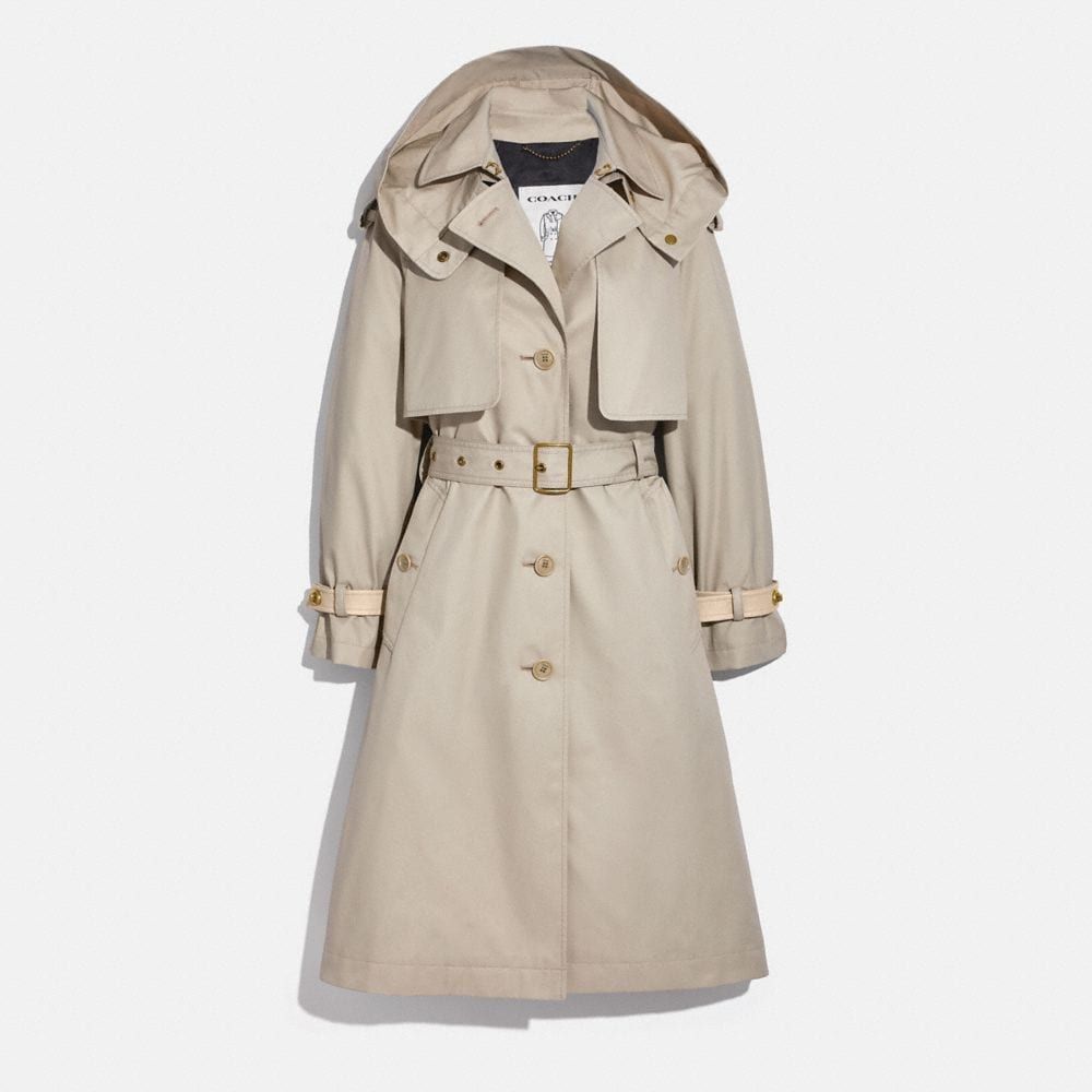 Hooded Trench in Grey - Size 02